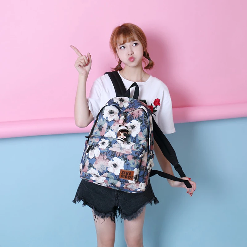 Модный новый стиль женские рюкзаки с цветочным принтом книжные сумки Холщовый