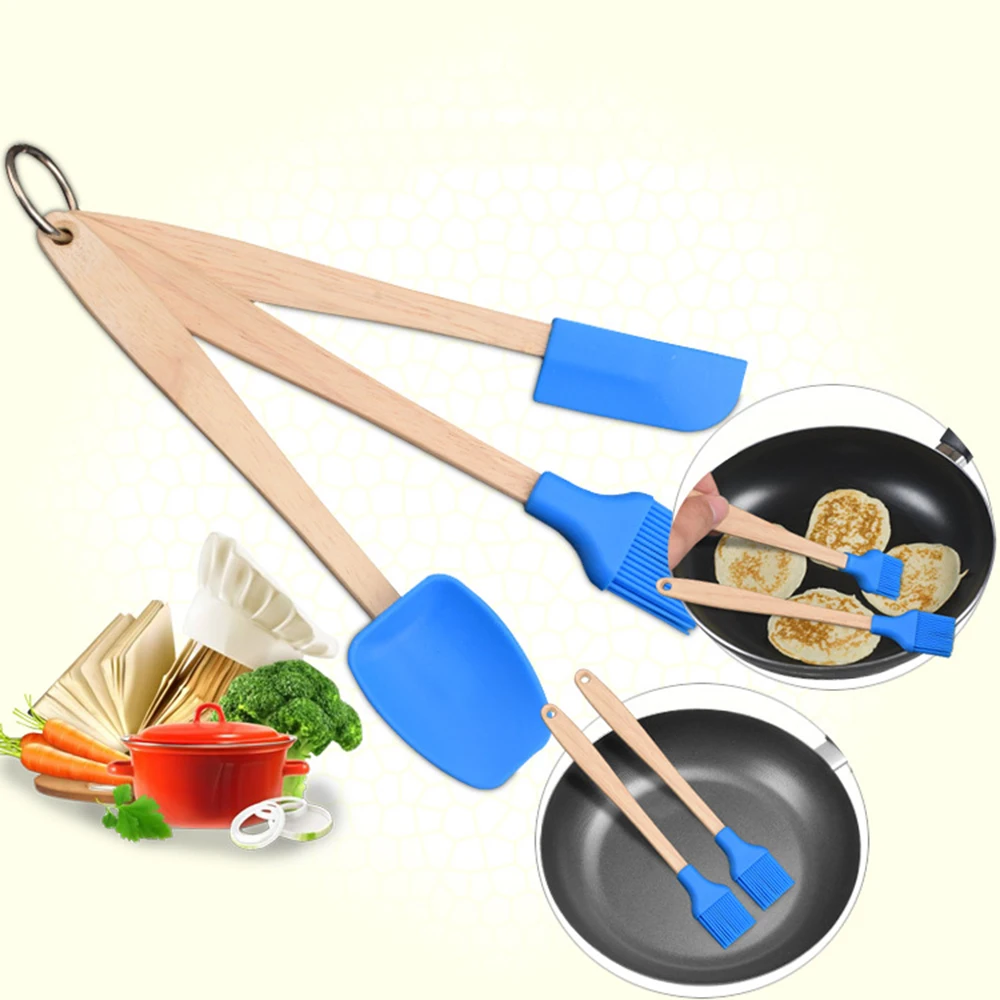 3 шт. силиконовая лопатка ложка кисточка набор для приготовления пищи
