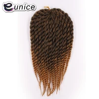 eunice 12strands mambo twist pre loop crochet braids ombre t27 tbug synthetic braiding hair for women african braid 12 18 24