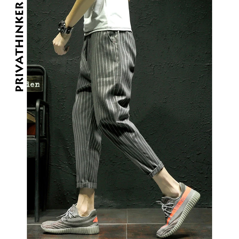 Privathinker Для мужчин Striped Joggers брюки Повседневное зауженные модные мужские Harajuku 2018