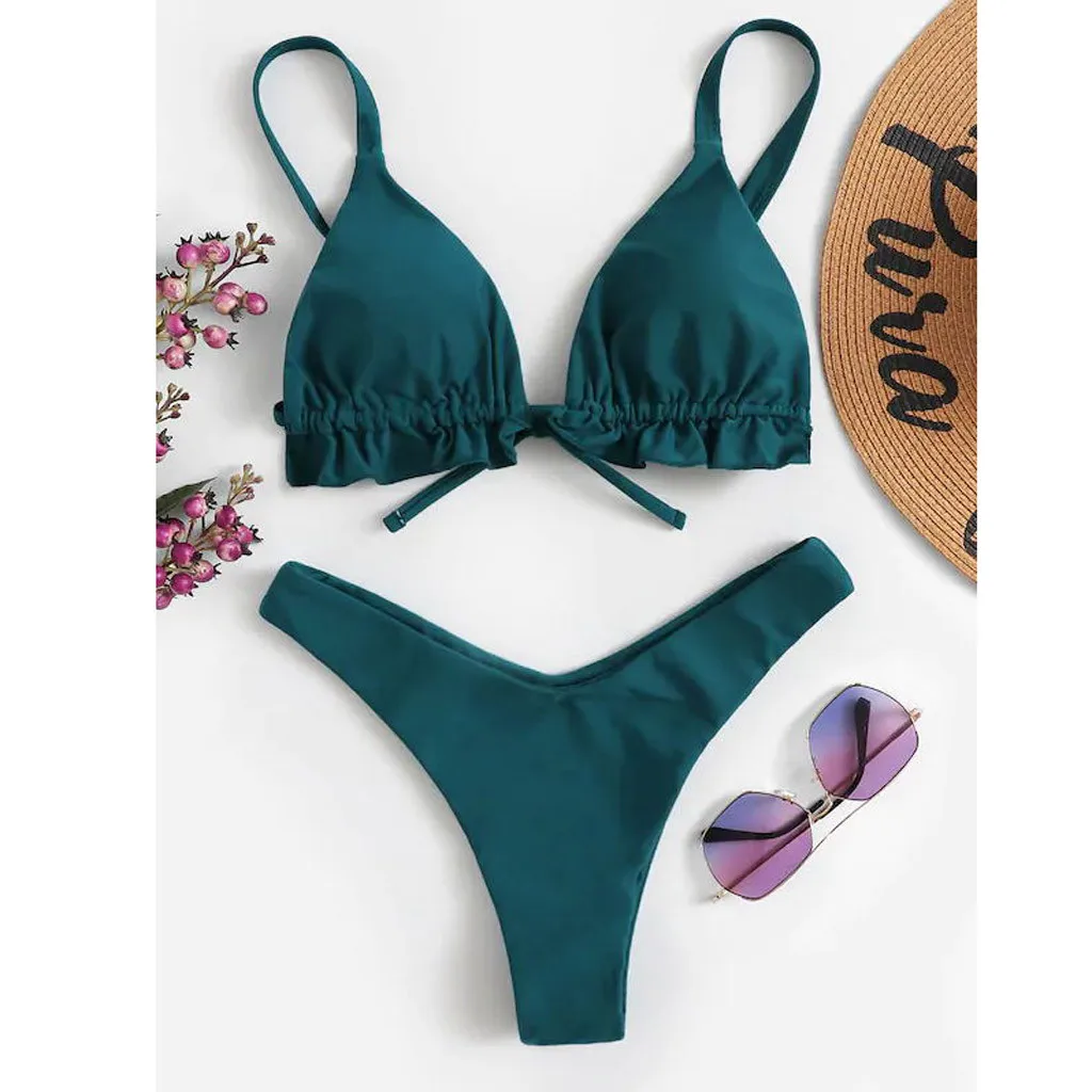 2020 сексуальный комплект бикини с высокой талией купальный костюм для женщин в