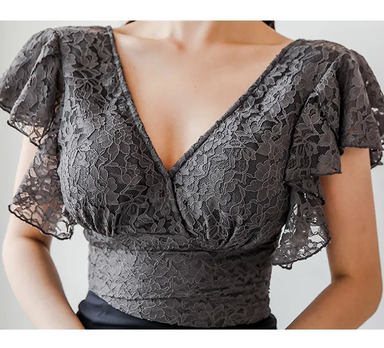 2019 новые летние оборками с рукавом бабочкой кружевные платья карандаш пэчворк