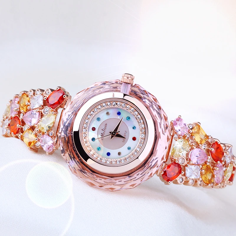 New Melissa Lady Women's Watch Japan Quartz Top Fashion Dress Bracelet Rhinestone Shell Luxury Crystal Girl Birthday Gift