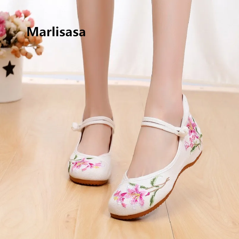 

Женская повседневная обувь, с цветочной вышивкой, G2211, обувь на плоской подошке Женская