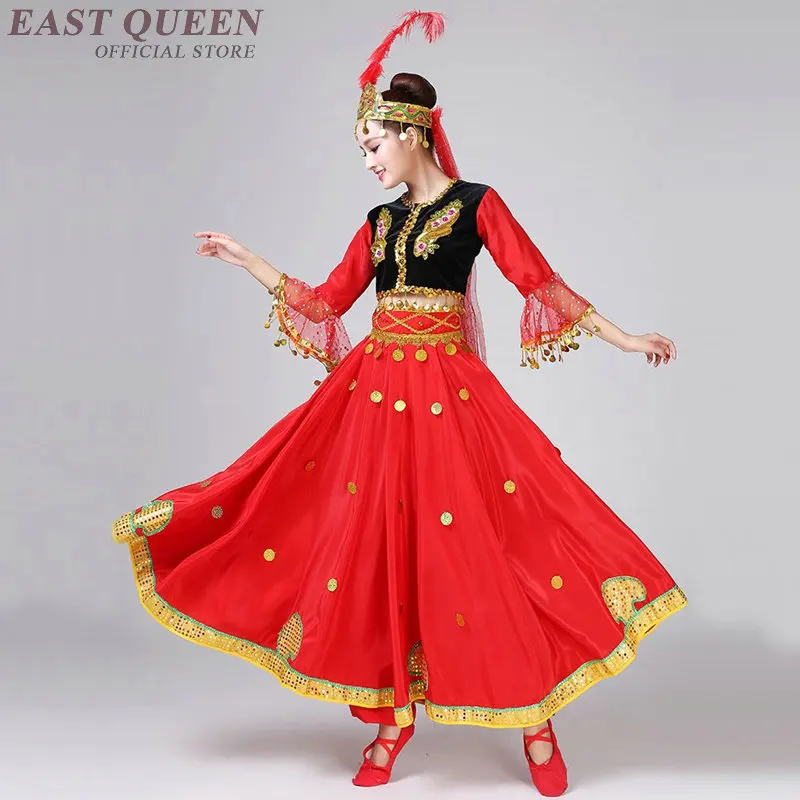 Оптовая продажа Китайский народный танцевальный костюм красного цвета расшитый