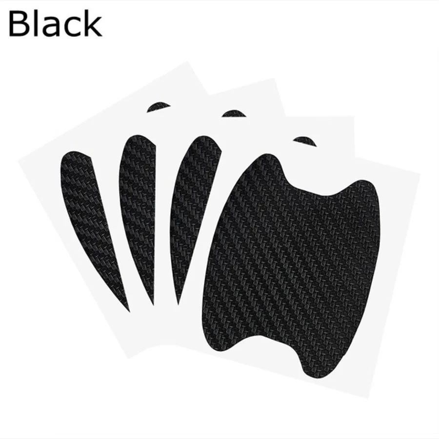 8pcs 9cmX10cm/6.8cm X 8.5cm Handle Sticker Tape 3D Carbon Fiber Car Door Bowl Film Scratch tape | Обустройство дома