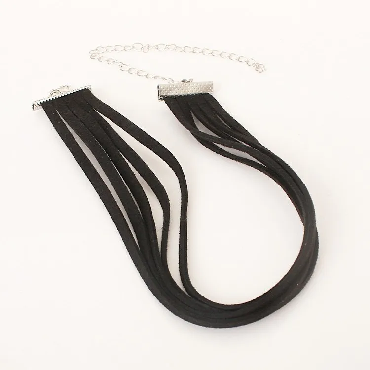Многослойные Кожаные бархатные чокеры ожерелья ювелирные изделия в стиле панк