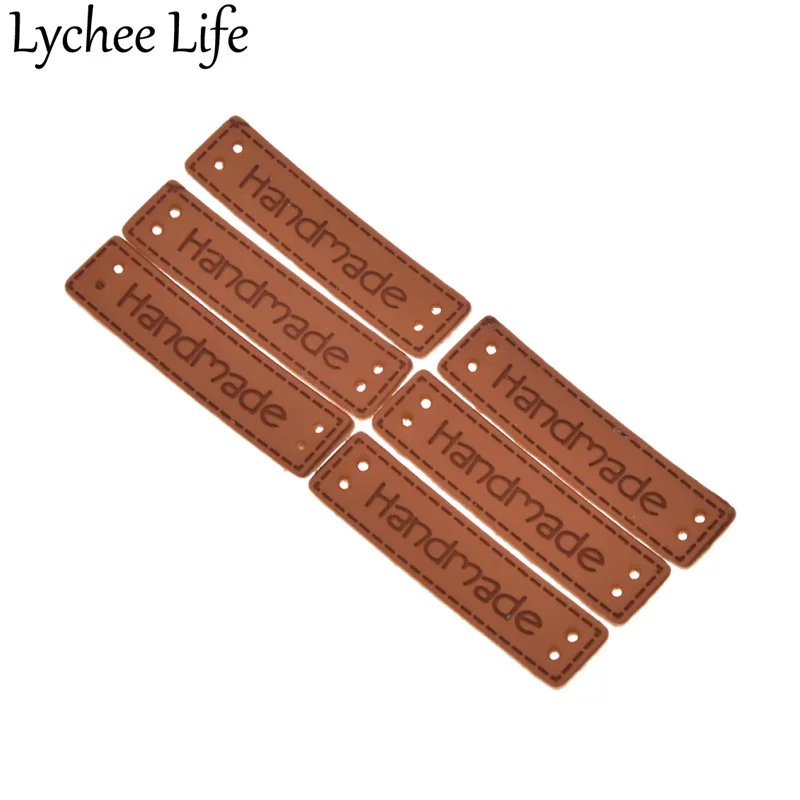 Lychee Life 50 шт. из искусственной кожи этикетка ручной работы Вышивание одежды тиснение бирки DIY с фабрики Домашняя Коллекция Новое поступление