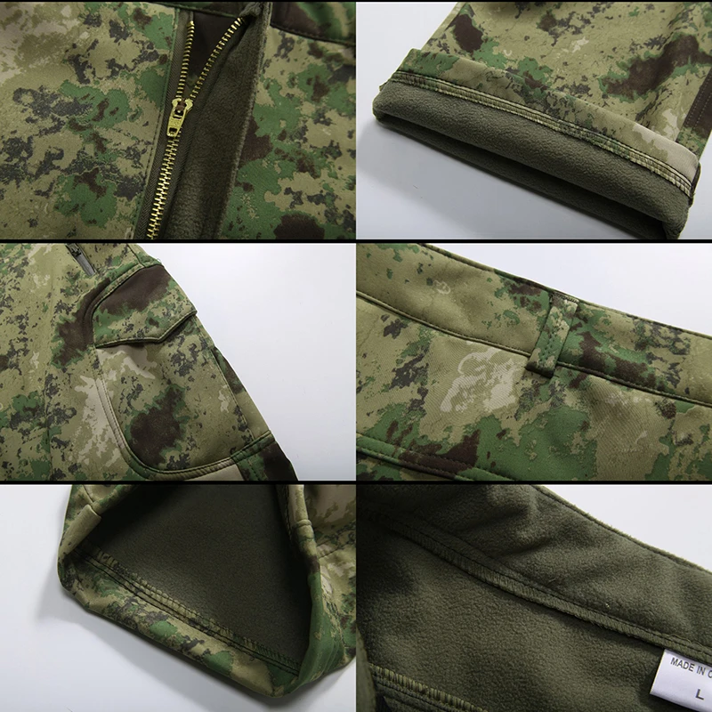 Зимняя одежда с ворсом материал Soft Shell Shark Skin мужские брюки тактические военные