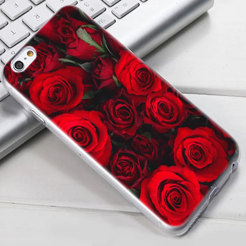 Новейшие Мягкий Рельеф Цветок Телефон Случае Для Apple Iphone 4G 4S 5 5S Назад Силикона