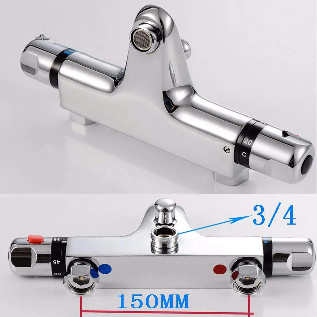 Термостатический латунный душ хромированный монтаж настенное крепление ванная