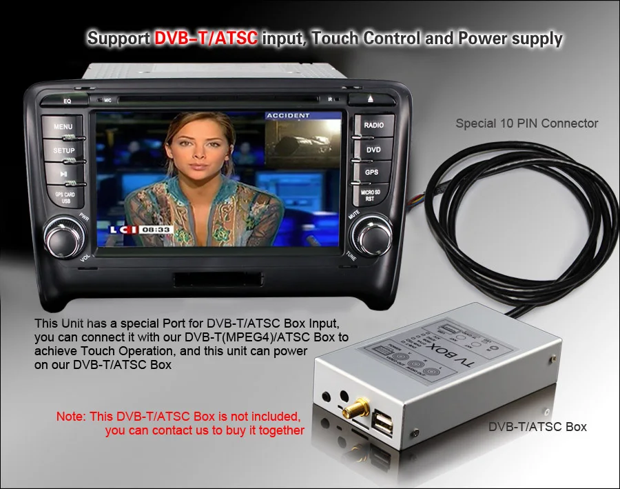Автомобильный DVD плеер 2 Din HD 7 дюймов 8 ГБ GPS аудио радио стерео FM Bluetooth для Audi TT 2006 ~