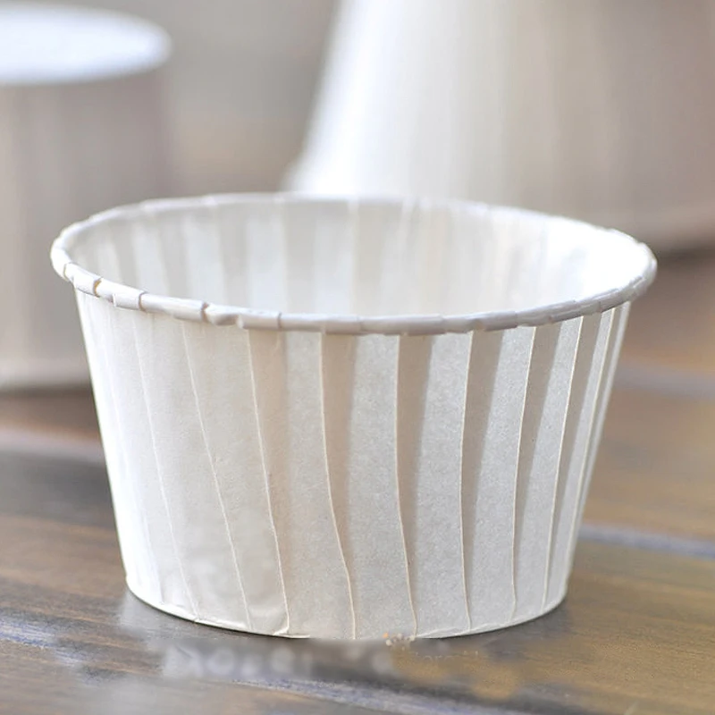 Белый кекс случаях 50 шт. бумажная формочка белый булочки Бумажные Формочки Для