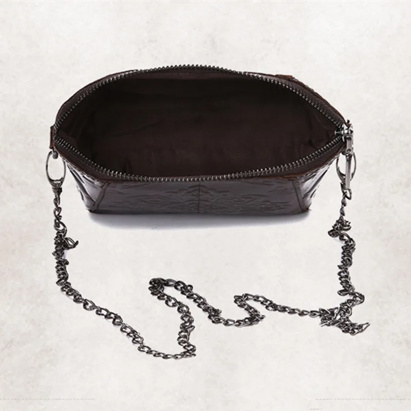 Роскошная женская маленькая сумка мессенджер из натуральной коровьей кожи в