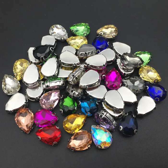 DR Стразы с D-образным когтем Высокого Качества Стеклянные капли кристалл груша