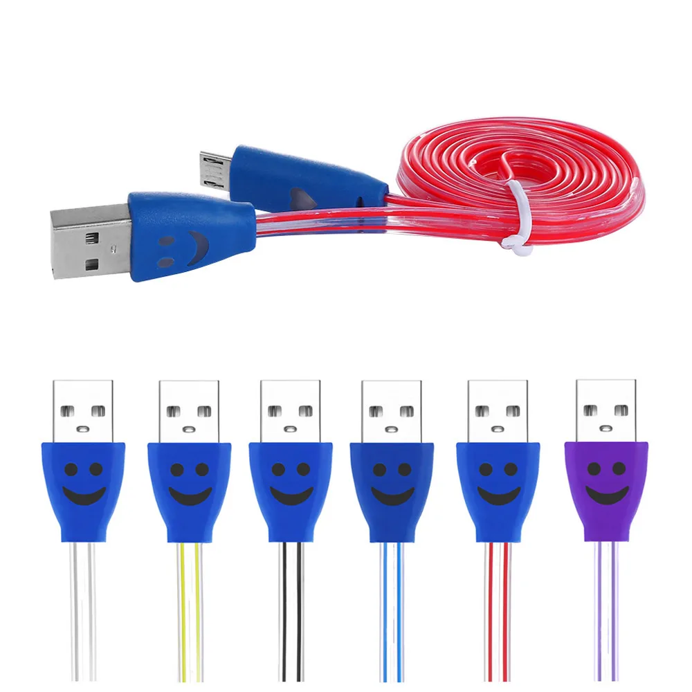 Случайный цвет! Светодиодный светильник USB кабель для зарядки и передачи данных