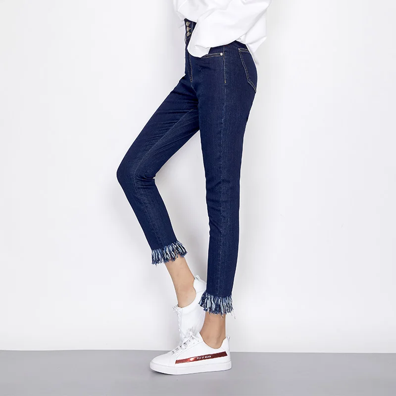 LEIJIJEANS осенние высокие уличные стильные женские узкие джинсы-карандаш с