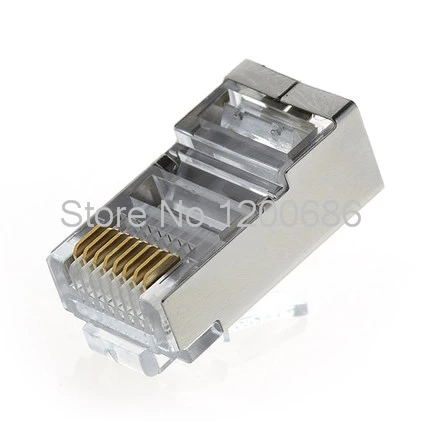 

Iron crystal head over five RJ45 computer network docking network cable connector shield 8 - core network of crystal head