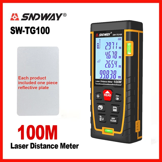 SW-TG100 Специальный SNDWAY двойной горизонтальный с пузырем дальномер лазерный дальномер ручной инструмент Устройство SW-T4s TG50 70 100 120 - Цвет: SW-TG100