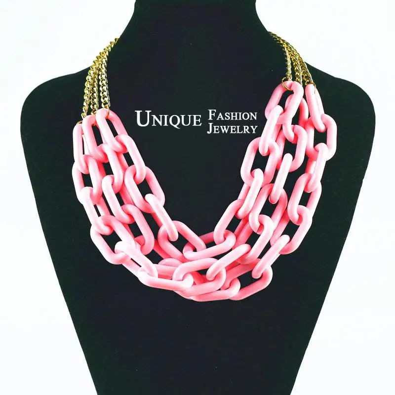 Массивная большая акриловая массивная цепь FishSheep многослойное ожерелье-чокер