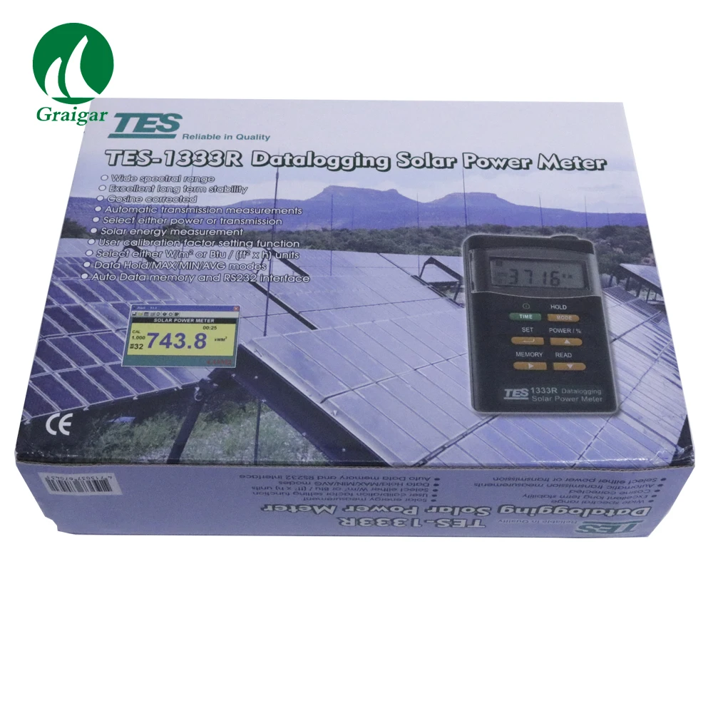 TES-1333R цифровой детектор радиации Тестер солнечной энергии