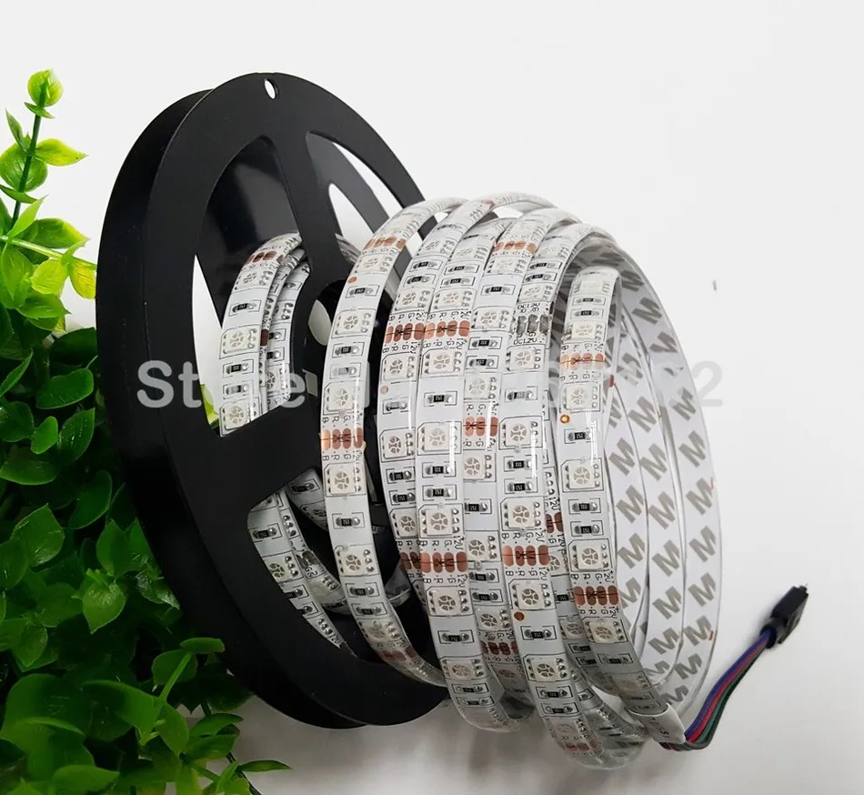 10 шт. SMD5050 RGB Светодиодные ленты свет DC12V 5 м 300 светодиодов Гибкие светодиодные полосы ИК-пульт дистанционного управления и DC 12 В Питание адаптер