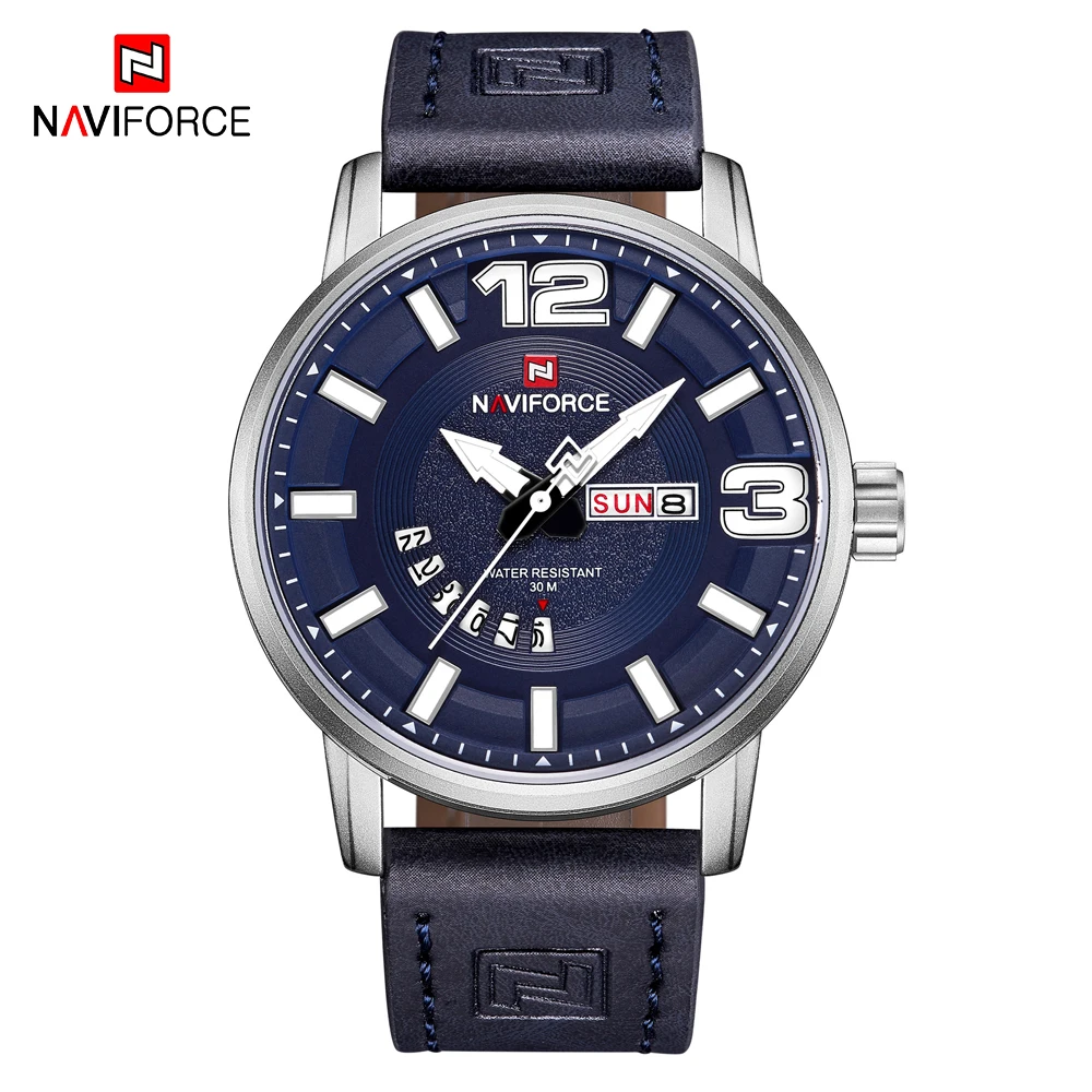 2019 Relogio NAVIFORCE синие кварцевые часы мужские лучший бренд класса люкс спортивные s
