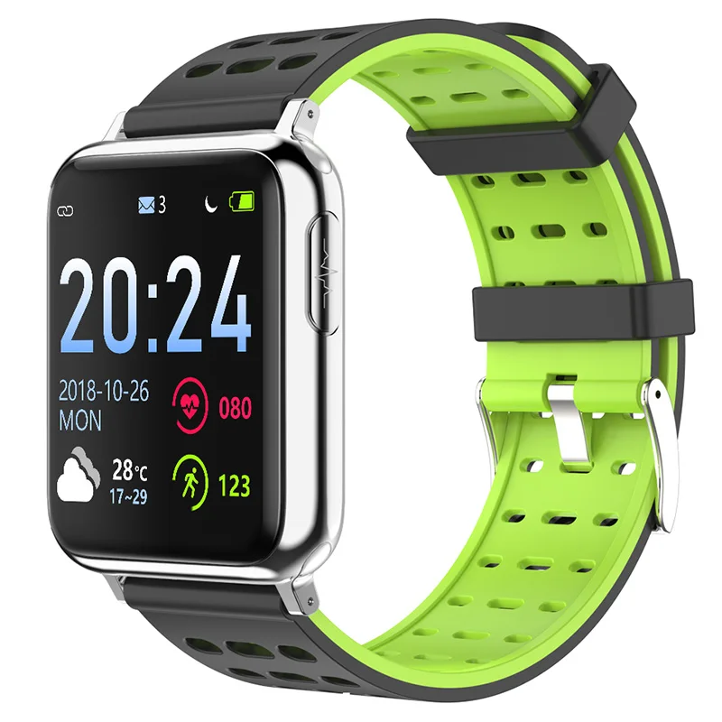 Silver and green WATCH5 умные часы Bluetooth часы для измерения артериального давления пульсометр PPG ЭКГ часы Шагомер активности фитнес трекер здоровье умные часы - Цвет: Silver and green
