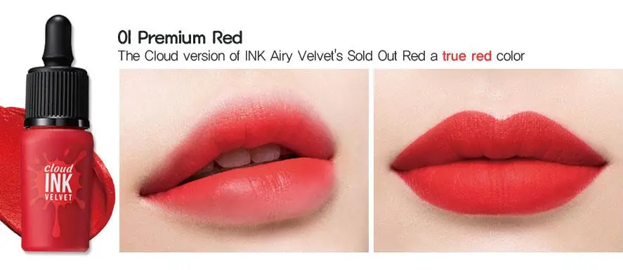 01 Premium Red Матовая губная помада PERIPERA Cloud Ink Velvet, 8 г, стойкий водостойкий Матовый жидкий блеск для губ, макияж, корейская косметика - Цвет: 01 Premium Red