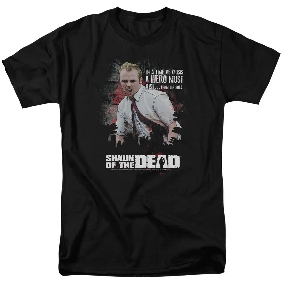 Мужская футболка с надписью Shaun Of The Dead Hero Must Rise Повседневная унисекс бесплатная