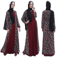 dubai abaya floral print long maxi dress open cardigan farasha burkha kimono jilbab kaftan islamic women robes ramadan clothing vintage