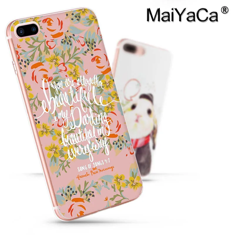 Мягкий чехол из ТПУ MaiYaCa Proverbs Word Quotes Flowers для iPhone 8 7 6 6S Plus X xs max xr 10 5 5S SE 11pro|Бамперы| |