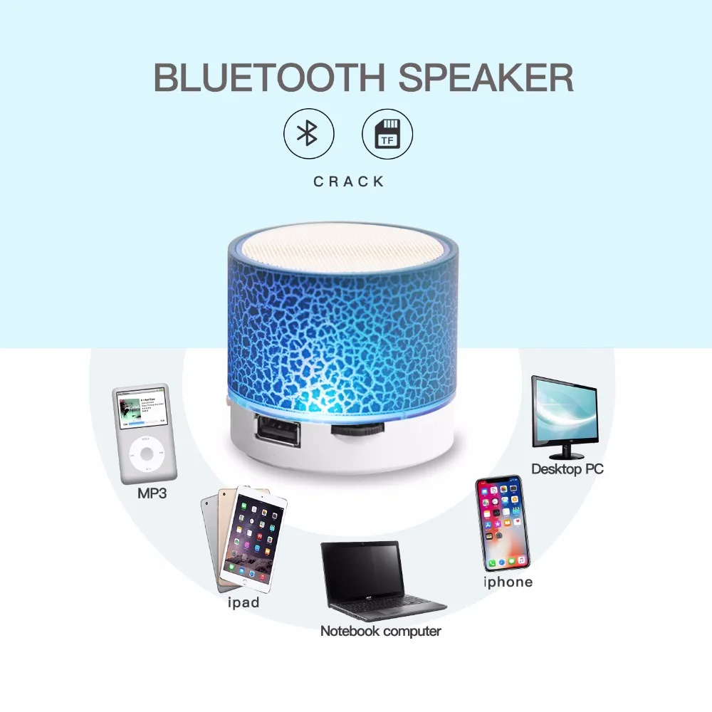FATMOON Portable Mini Bluetooth Speaker Wireless Speakers Soundbar LED USB Handsfree Mp3 Player For xiaomi iphone samsung phone |