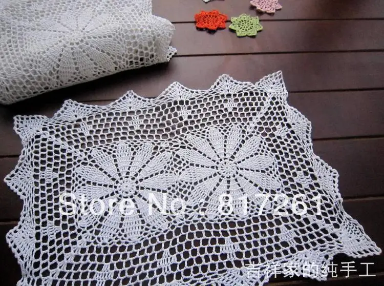 Бесплатная доставка белое прямоугольное хлопковое вязаное крючком кружевное