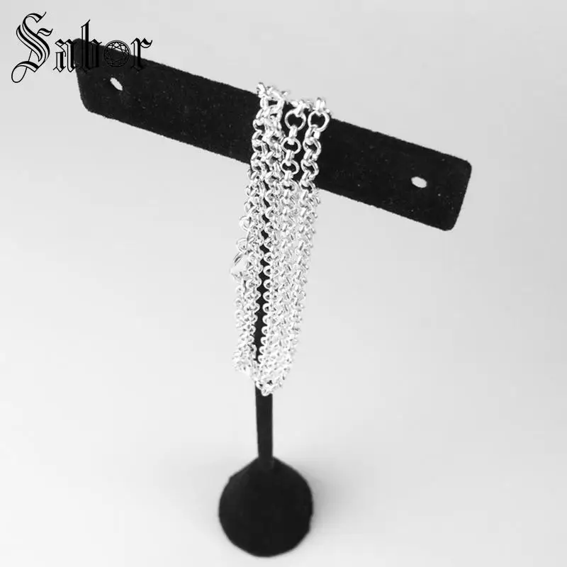 Ожерелье серебряное круглое с цепочкой Belcher модные украшения Ketting базовые