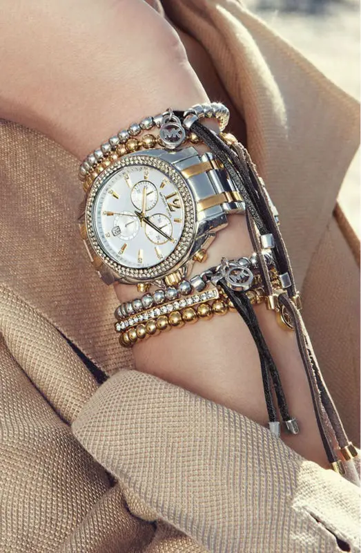 1 шт. модный серебристый латунный браслет из бусин растягивающийся Кожаный