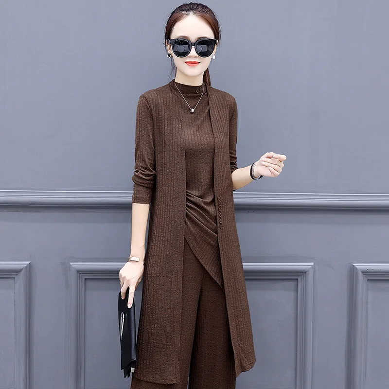 Женский вязаный костюм комплект из 2 предметов штаны зимние теплые женские