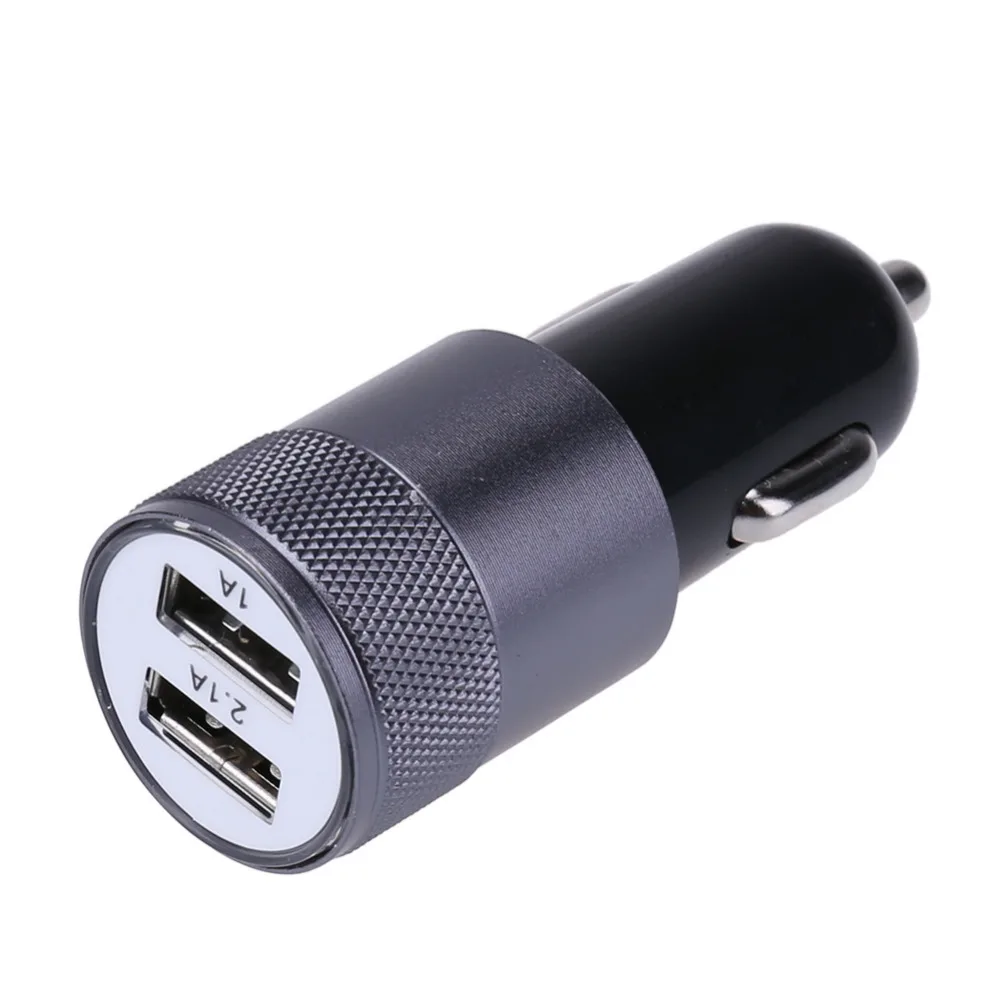 Автомобильный зарядный USB-порт портативное гнездо металлический двойной 2.1A