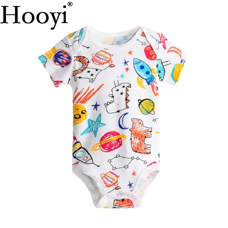 

2020 Summer Newborn Bodysuits Baby Boy Clothes Space Ship Jumpsuit Dino 0-18Month Clothing Babywear 100% Cotton Animal Cartoon