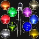 Набор круглых светодиодных диодов F5, 10 цветов: теплый белый, красный, зеленый, синий, розовый, фиолетовый, УФ, оранжевый, желтый, 100 шт.