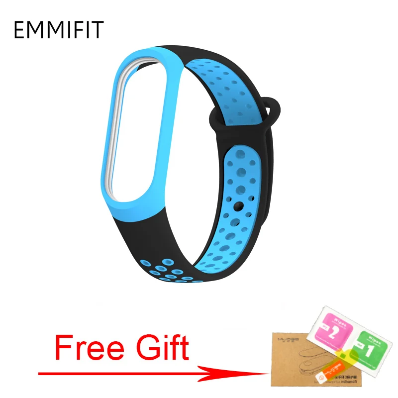 Black blue Спортивный ремешок mi Band 4 для Xiaomi mi band 4 ремешок на запястье спортивный силиконовый браслет band 3 Смарт-часы браслет Xiaomi mi ремешок 4 ремешка - Цвет: Black blue