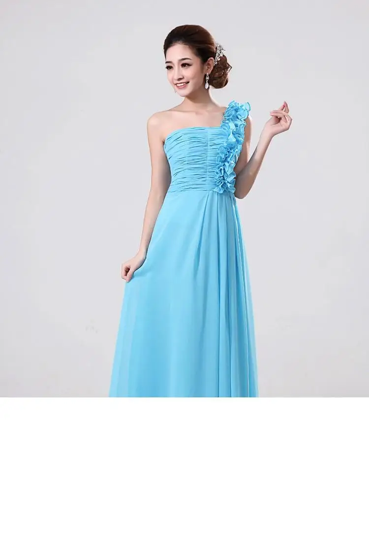 Vestidos de шифон Формальные Сексуальные одно плечо желтый красный Вечерние платья Длинные халаты новое модное сексуальное платье H007