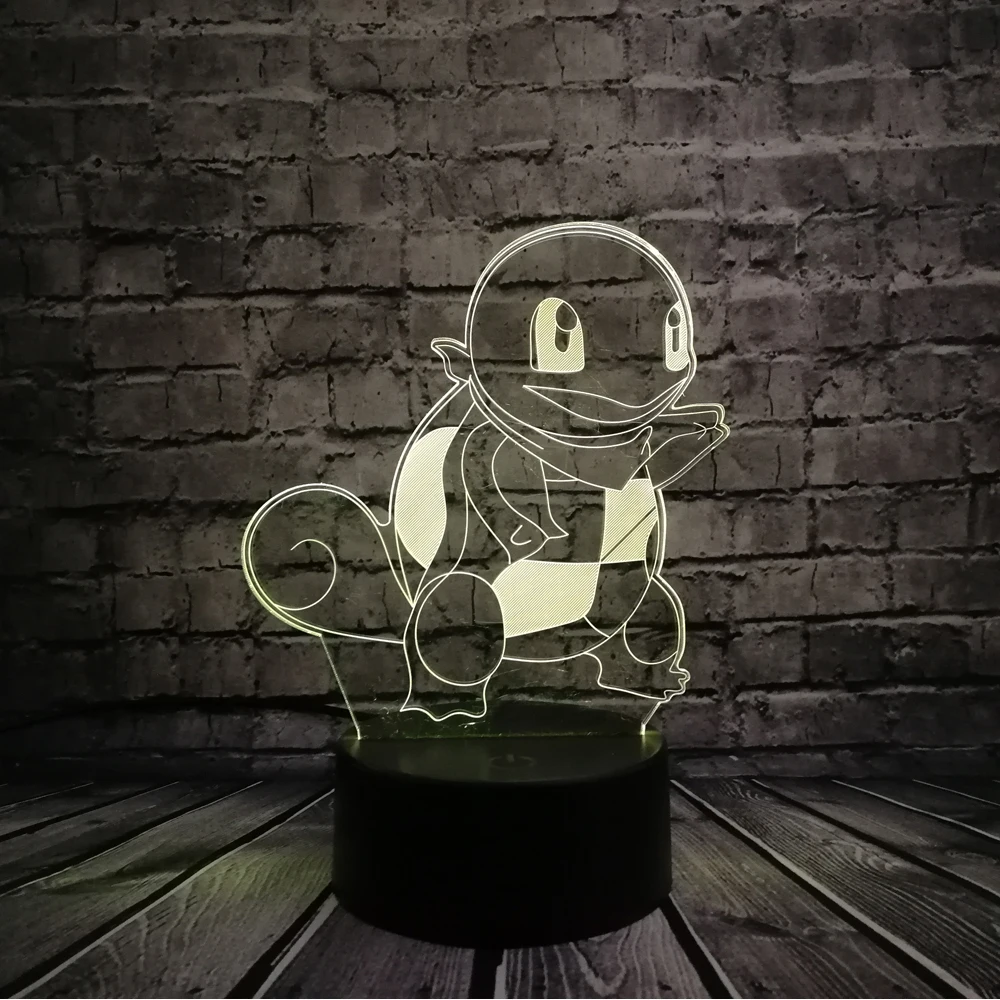 Креативная атмосфера животное 3D визуальная лампа игра Покемон го фигурка Дженни
