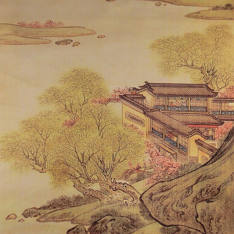 Tangfoo китайская шелковая прокрутка Картина Настенная картина знаменитый пейзаж