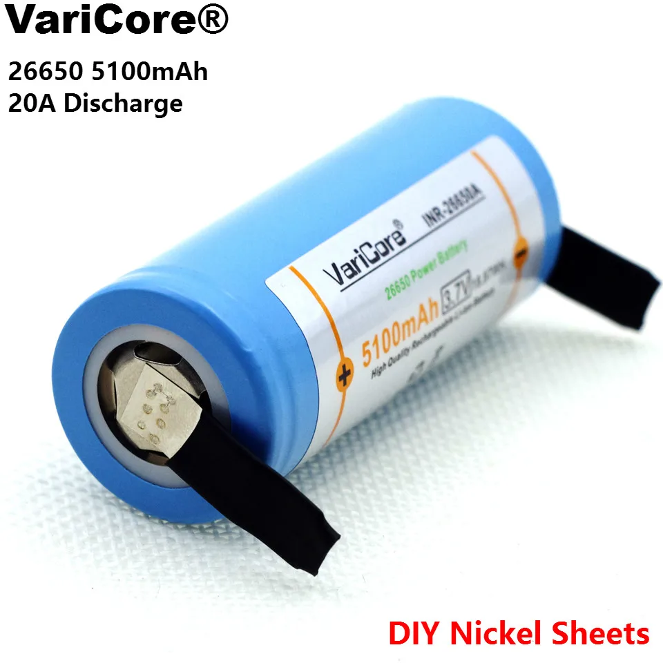 Литий ионный аккумулятор VariCore 26650 5100 мАч 3 7 в 20 А 6 В|li-ion 3.7v|rechargeable batterybattery a |