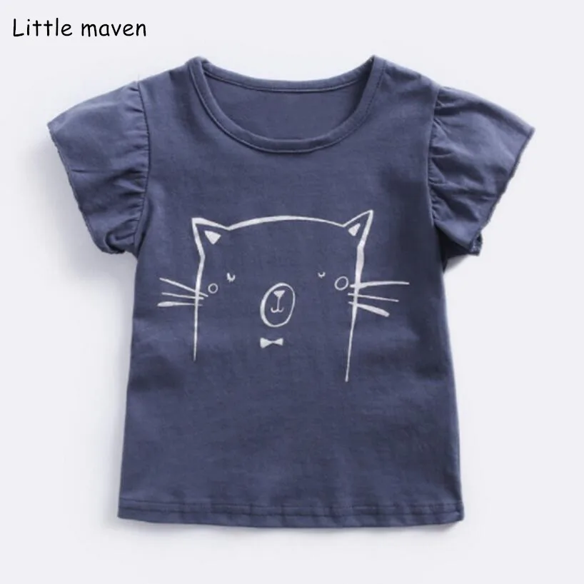 Little maven/детская одежда летняя для маленьких девочек футболки с короткими