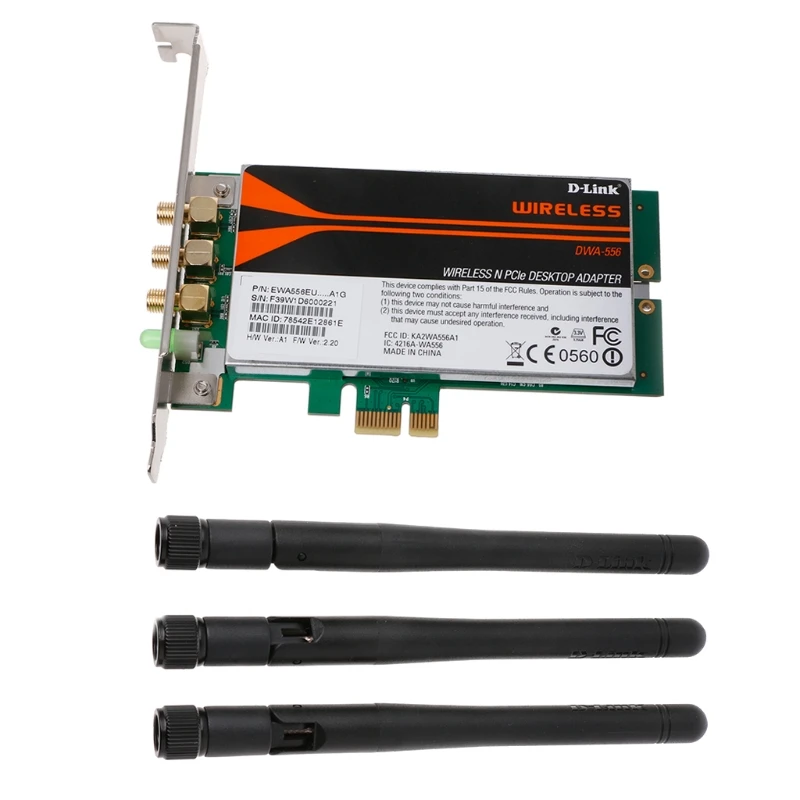 DWA 556 беспроводной настольный адаптер Xtreme N PCI E Wi Fi карта низкий профиль|Платы