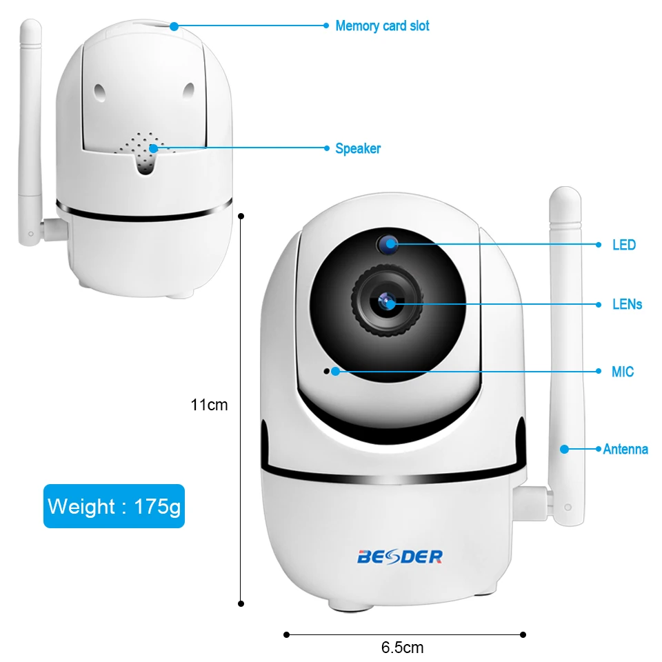 Беспроводная IP камера BESDER с облачным хранилищем 1080P 720P|Камеры видеонаблюдения| |