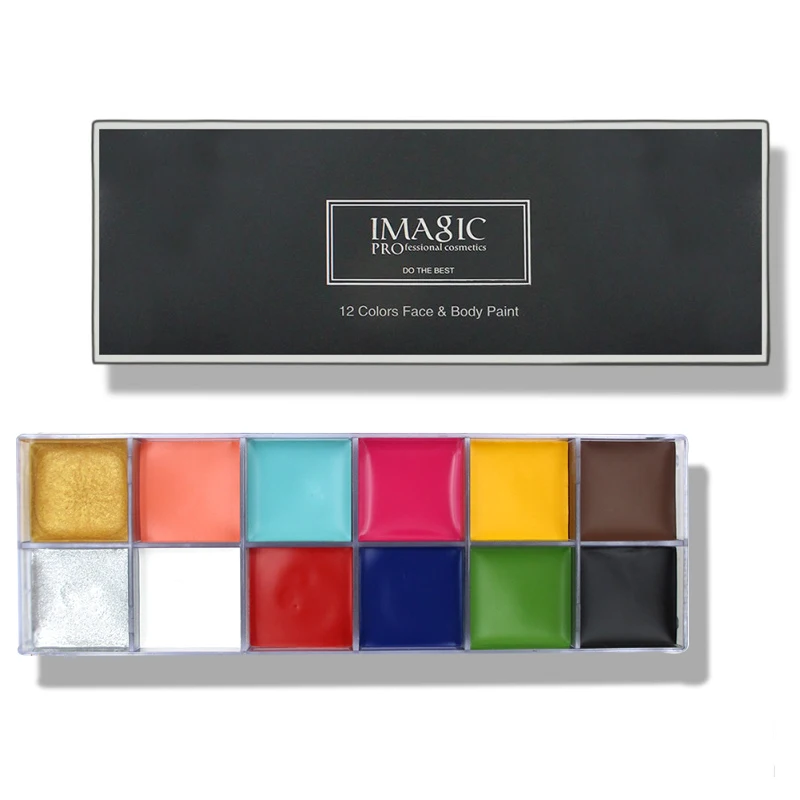 IMAGIC 12 Flash цвета чехол Татуировка лицо краска для тела Хэллоуин Вечеринка