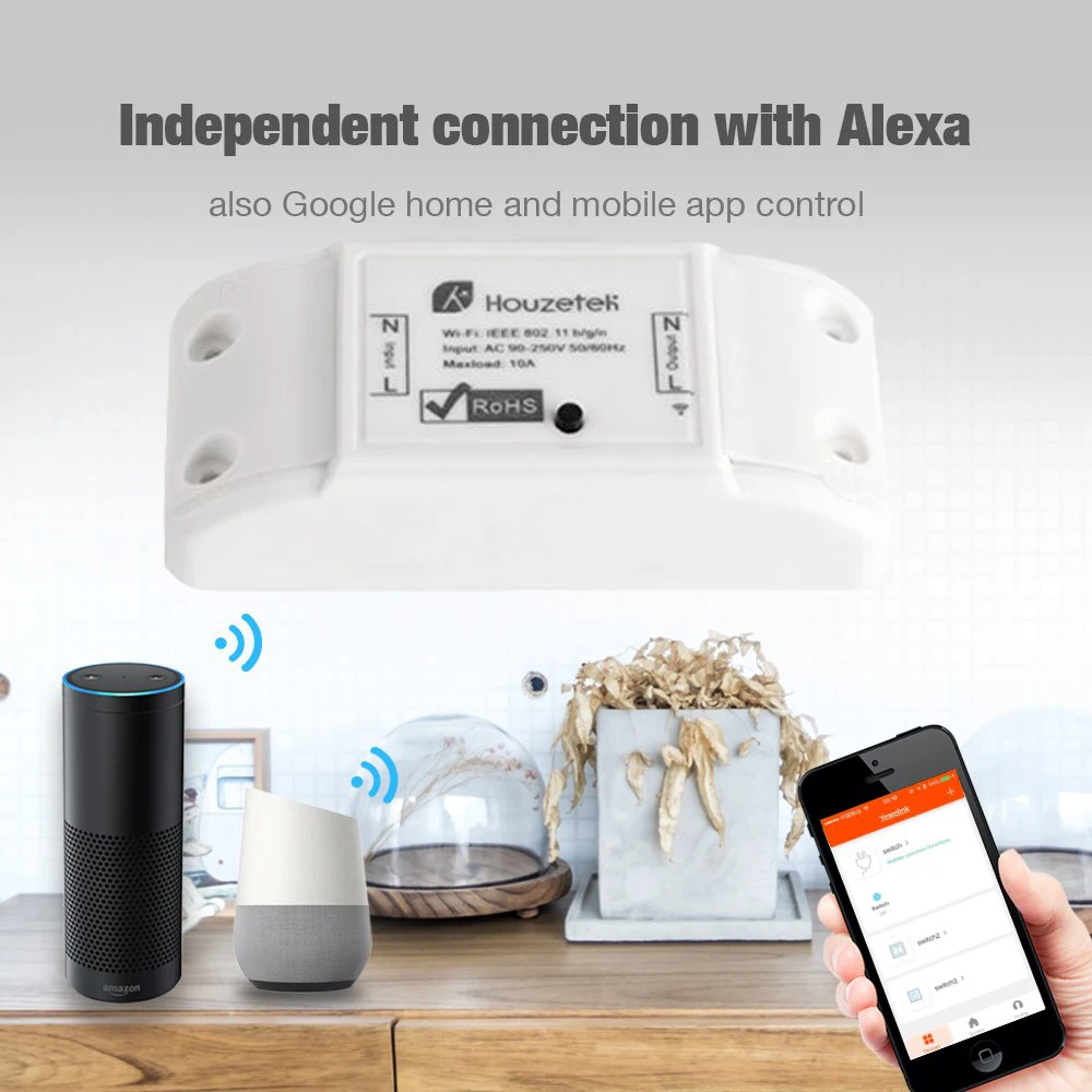 Timethinker 2 шт. DIY диммер, переключатель Smart Interrupter WiFi переключатель лампы для Alexa Google Home IFTTT APP/голосовое дистанционное управление